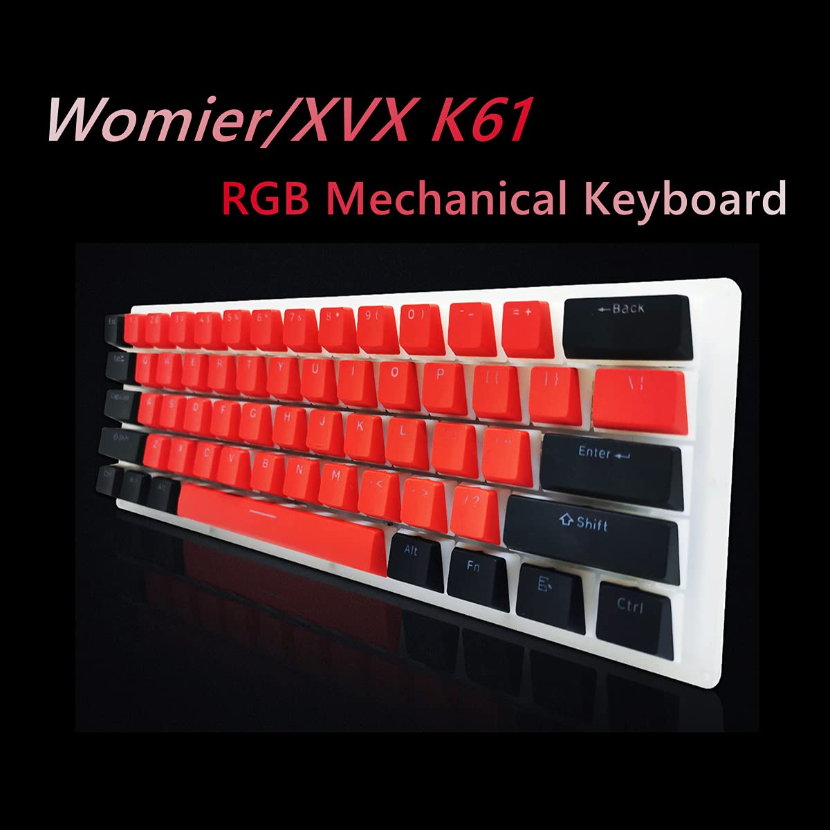 Womier/XVX K61 60 Percent Keyboard Hot Swappable, RGB Keyboard Custom Mechanical Keyboard Red
