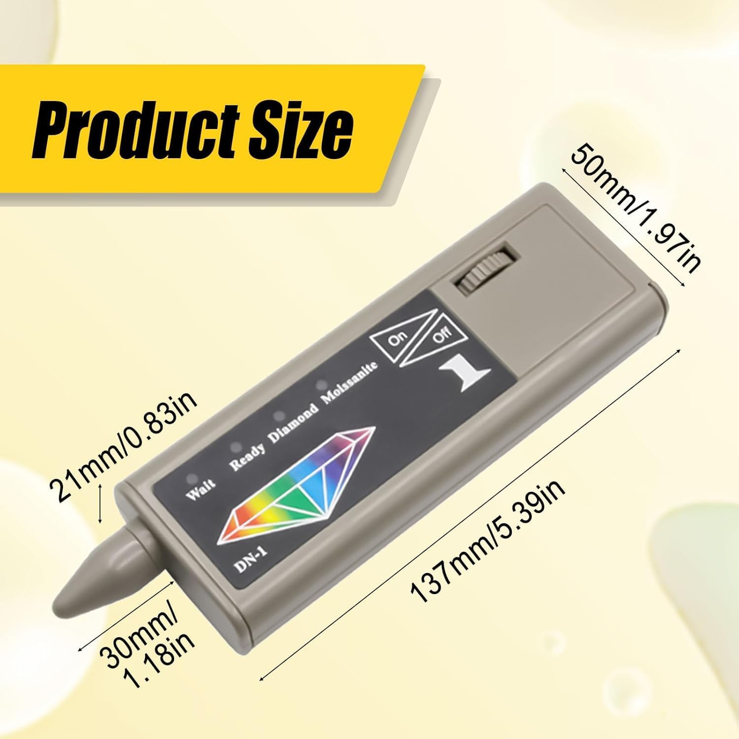 Diamond and Moissanite Tester, High Accuracy Jewelry Diamond Tester Pen, High Measurement Accuracy, Lightweight Compact, for Non-Diamond, Synthetic Moissanite Or Genuine Diamond Testing