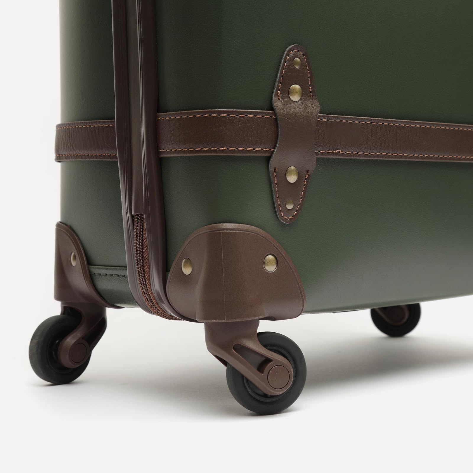 MISAKO Valigia in tessuto da Viaggio Vintage Verde Unisex – Bagaglio elegante morbido semirigido di 55 X 35 X 21 cm di 4 ruote