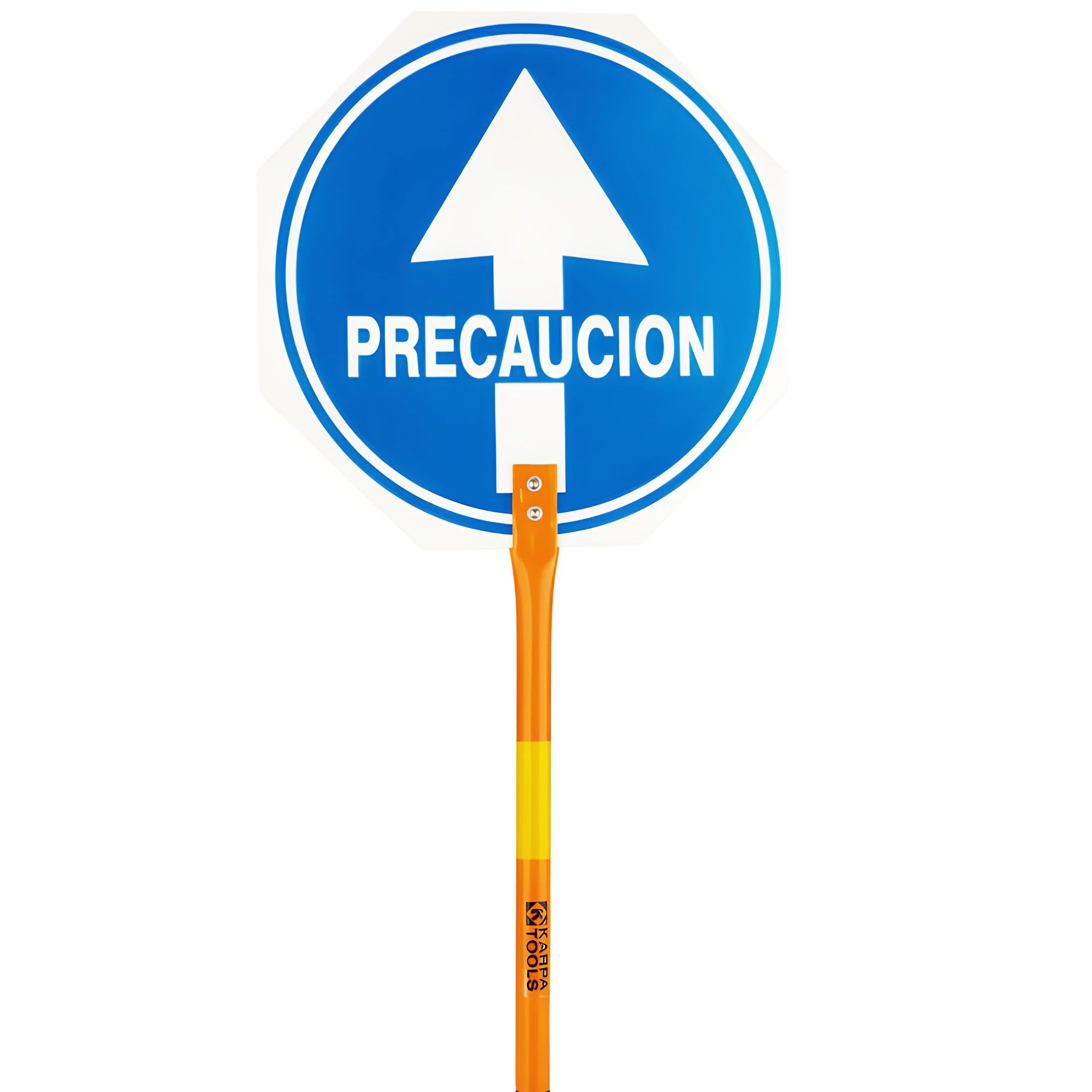 Bricoloco Señal "Stop - Paso Precaución" doble cara 40 cms. homologada Nivel II. Con mango metálico (3)