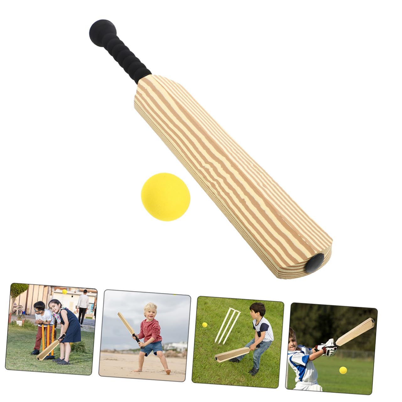VICASKY Batte de Baseball en Plastique 24 Pouces, Set de Cricket Garçon et Filles 2 Battes 2 Balles, Légère et Maniable, pour Entraînement Extérieur et Jeux Familiaux
