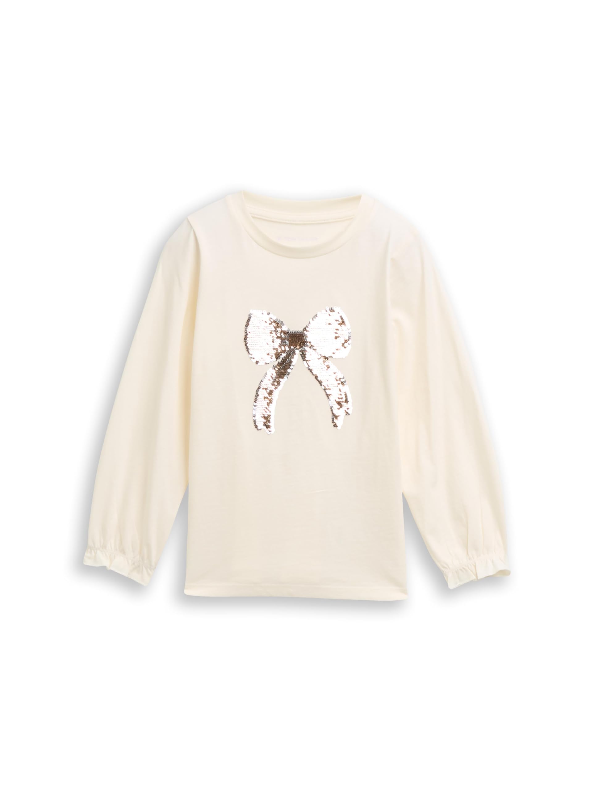 TOM TAILOR Mädchen 1048721 Kinder Langarmshirt mit Wendepailletten (1er Pack)