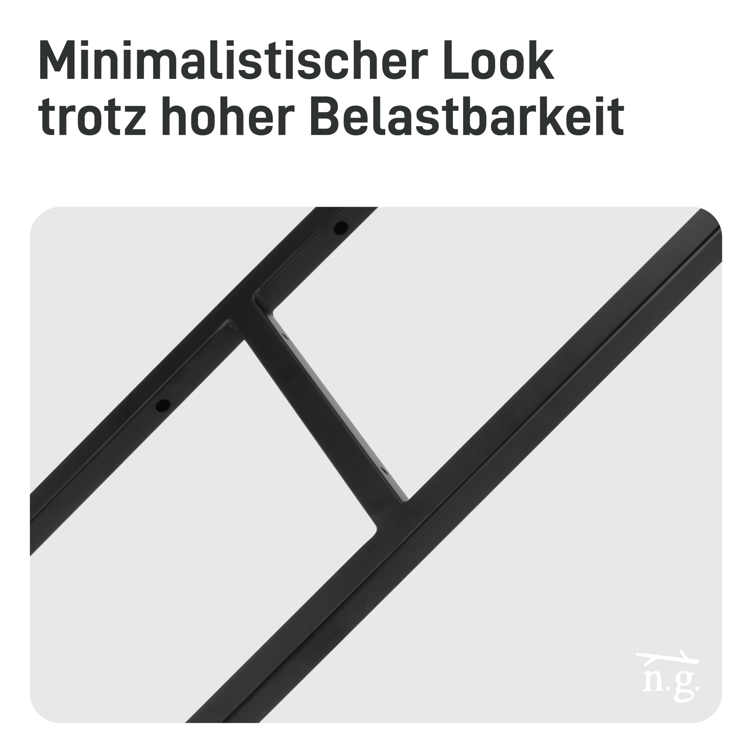 Natural Goods Berlin 2X Regalhalterung GRÜNAU - Wandregal aus Metall in Schwarz - Wand Regalträger für Hängeregale in Wohnzimmer, Küche, Bad und Abstellkammer