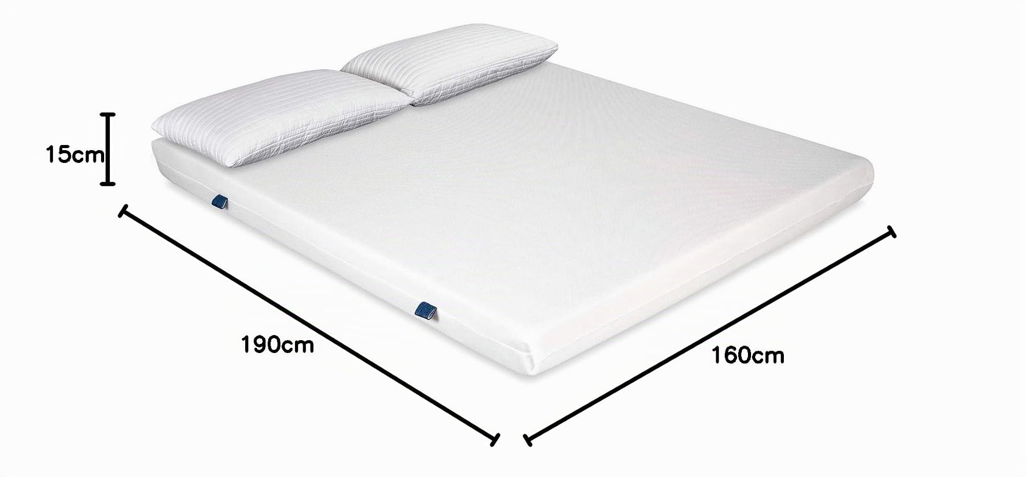 EVERGREENWEB - Materasso Matrimoniale 160x190 in Waterfoam ORTOPEDICO alto 15 cm con Coppia Cuscini Memory Foam GRATIS Rivestimento in AIR SPACE Bianco tessuto Antiacaro per tutti Letti o Reti OFFERTA