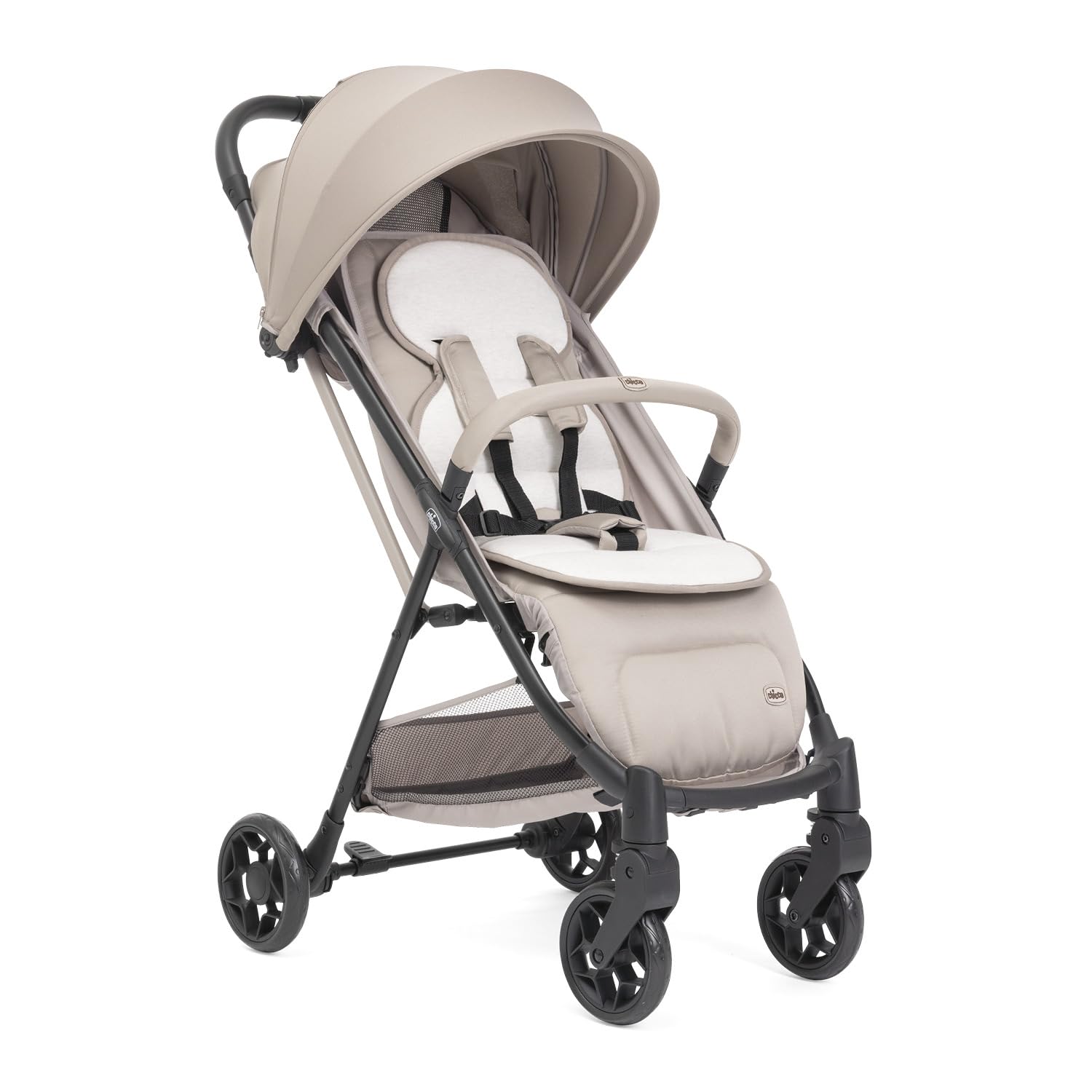 Chicco Silla de Paseo Ligera Taormina, Desde nascimiento hasta 22 Kg, Carrito Bebé, Plegado con una sola mano, Compacto y Ligero, Capota con Protección UV50+, Respaldo Ajustable y Reclinable, Beige