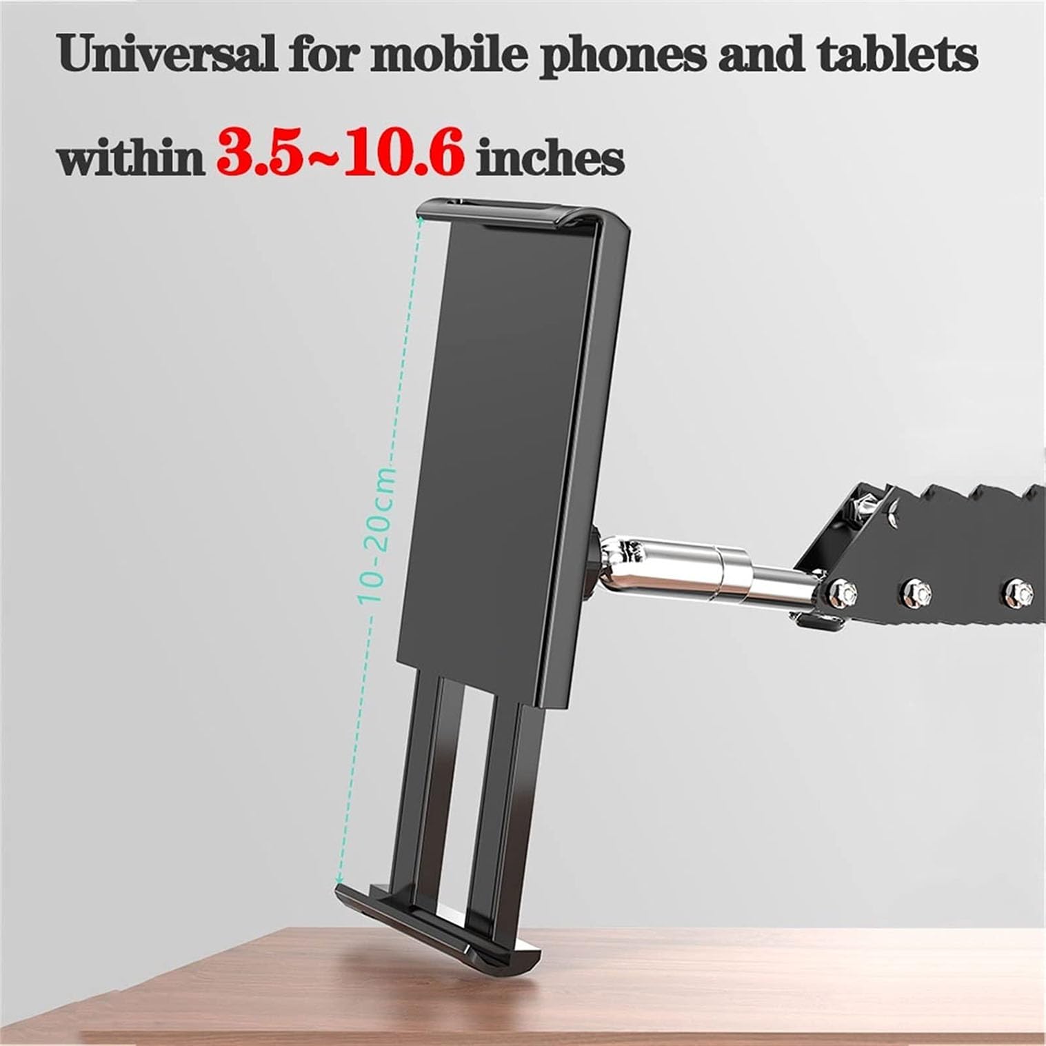 Soporte de piso ajustable para tableta, soporte mecánico de brazo largo con rotación de 360°, compatible con dispositivos de 3.5 a 11 pulgadas, ideal para uso doméstico y de oficina