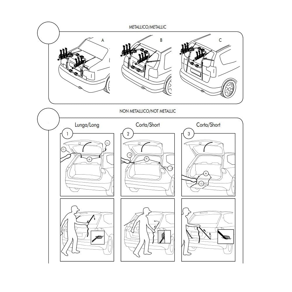 COMPATIBILE CON ALFA ROMEO Giulietta 5P per anno 10 al 20 X PORTABICI POSTERIORE PER AUTO PORTA BICICLETTE PER BAULE COFANO SUPPORTO PER 3 BICI REGOLABILE MAX 45KG