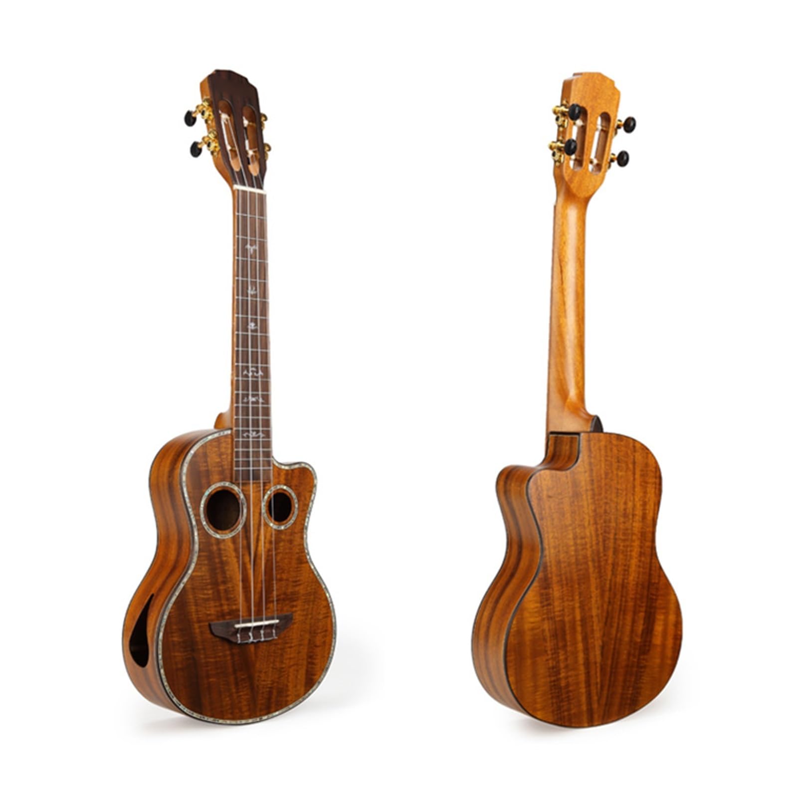 Profesjonalna Ukulele Ukulele Tenorowe 26 Cali Podwójny Otwór Rezonansowy Pokrowiec Pasek Na Tuner Kapodaster