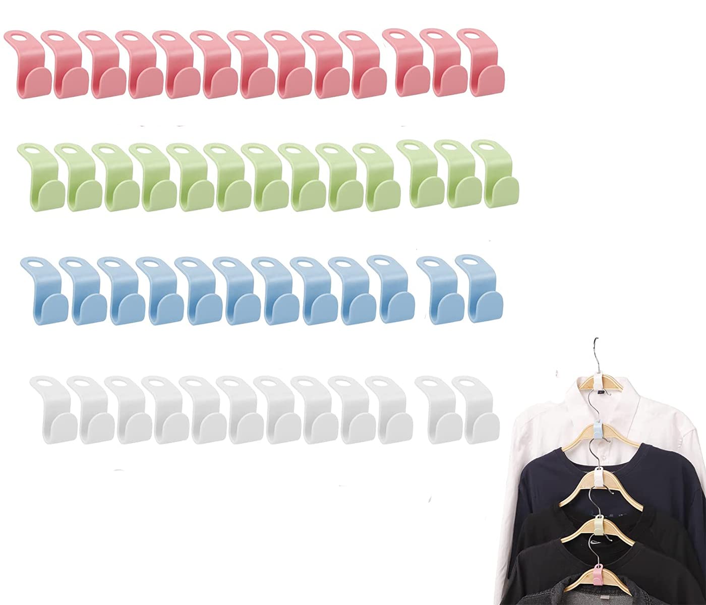 50pcs Connecting Hook for Hangers Hook for Hangers Hooks for Plastic Hangers Mini Plastic Hanger Organizer