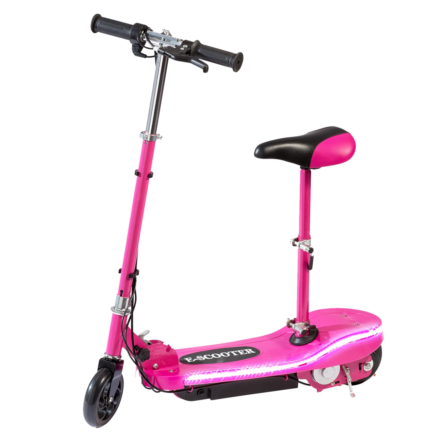 Daniel James LED Electric Scooter - Kids Light-Up Electric Scooter with Adjustable Handlebars & Padded Seat - Rechargeable Ride On E-Scooter for Boys & Girls with LED Lights