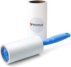 Wooflix Lint Remover with Handle, Protective Cover, and 2 Refills (120 Sheets) - Sticky Roller Brush for Clothes, Furniture, Carpet, Pet Fur, Dust, and Dirt