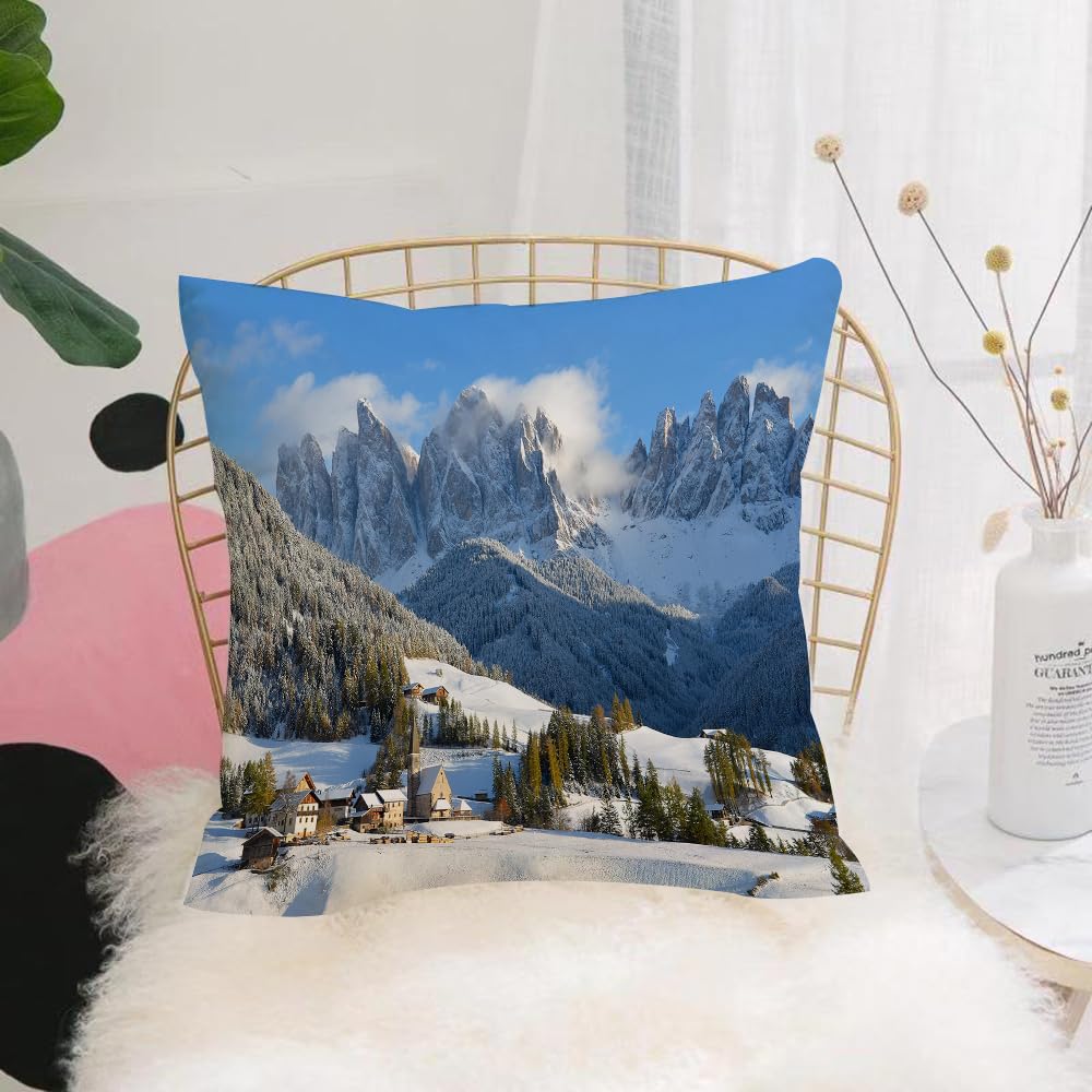 HYOSXW Cushion Cover,Throw Pillow Case Home Decorative for Living Room Bedroom Sofa Chair 16X16 Inch,Apartment decorations, Colorful autumn landscape of Dolomite Alps.,Pillowcase 40X40cm