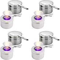 Vista 1 de Cabilock Soporte de combustible de acero inoxidable con cubierta para platos de rozaduras, caja de combustible de calor enlatada, quemador enlatado