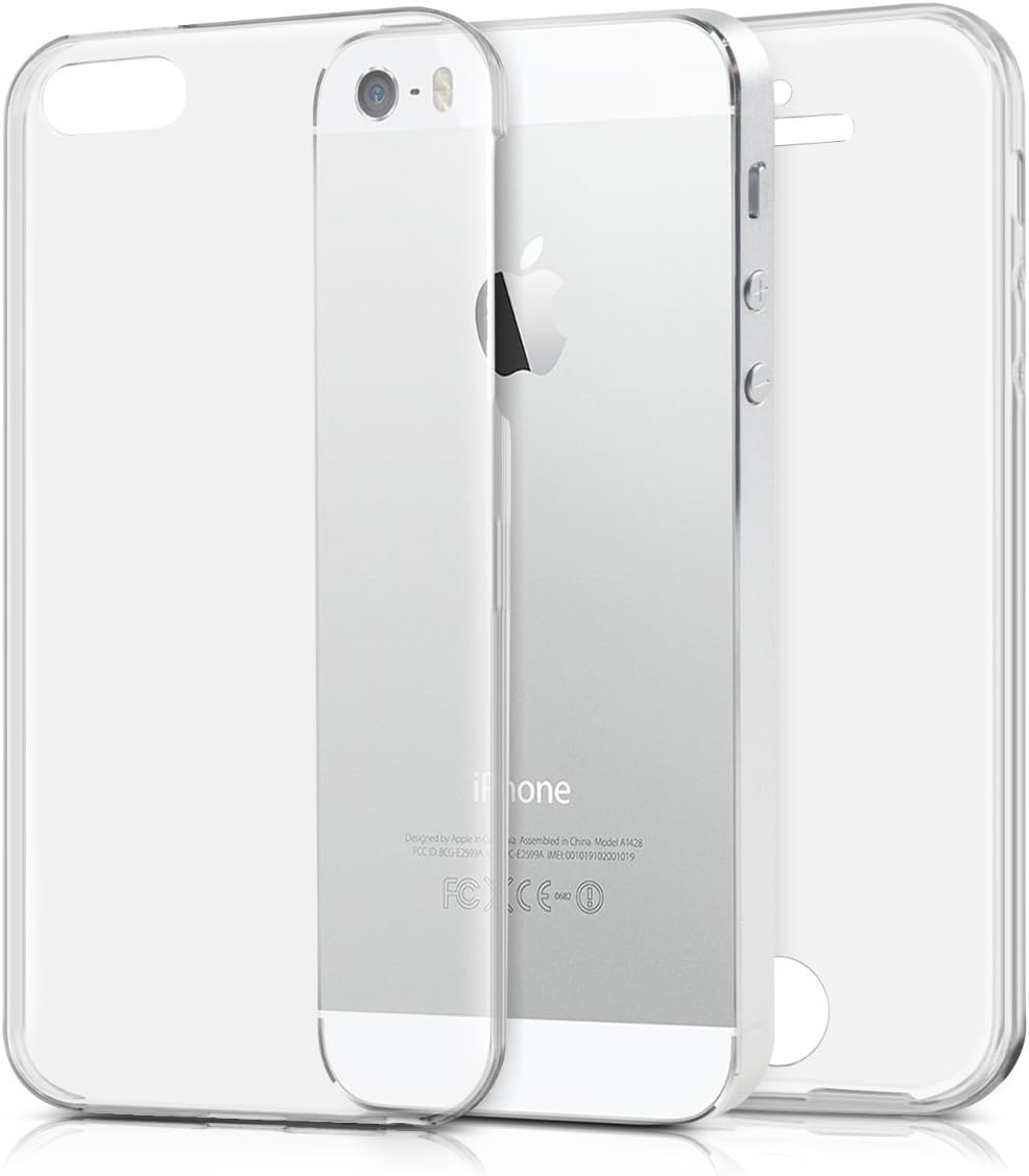 kwmobile Case Compatible with Apple iPhone SE (1.Gen 2016) / iPhone 5 / iPhone 5S - Case Crystal Clear TPU Silicone Protective Cover Full Body Case - Transparent