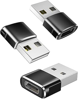 USB C to USB Adaptor 3Pack, USB to USB C Adapter, Type C Female to A Male Charger Cable Converter Compatible with Mbook, Notebook, Tablet, Smartphone, Airpods,Galaxy S23 S24 A34, iPad 10 Air 4 5
