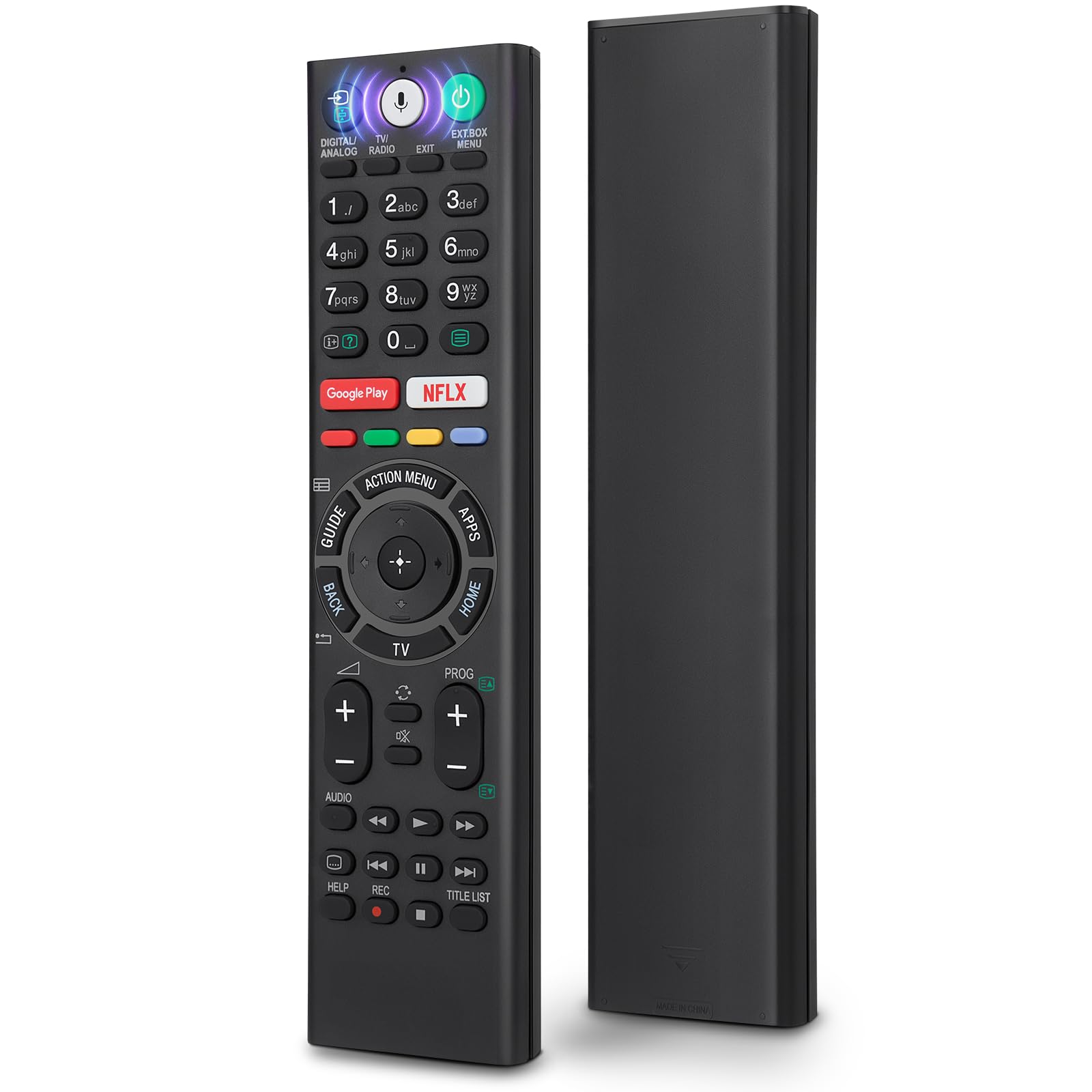 Voice Replacement Remote for Sony-TVs and Bravia-TVs，for All Sony 4K UHD LED LCD HD Smart TVs