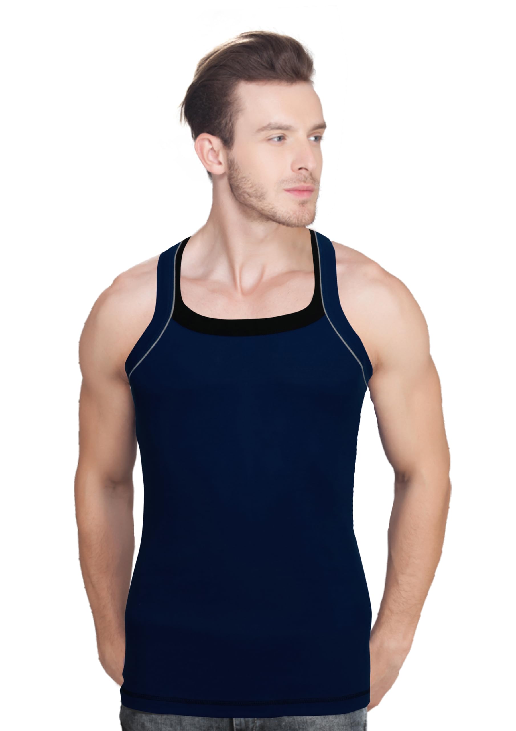 BARRY & CLARK Men's Solid 902 Hug Vest