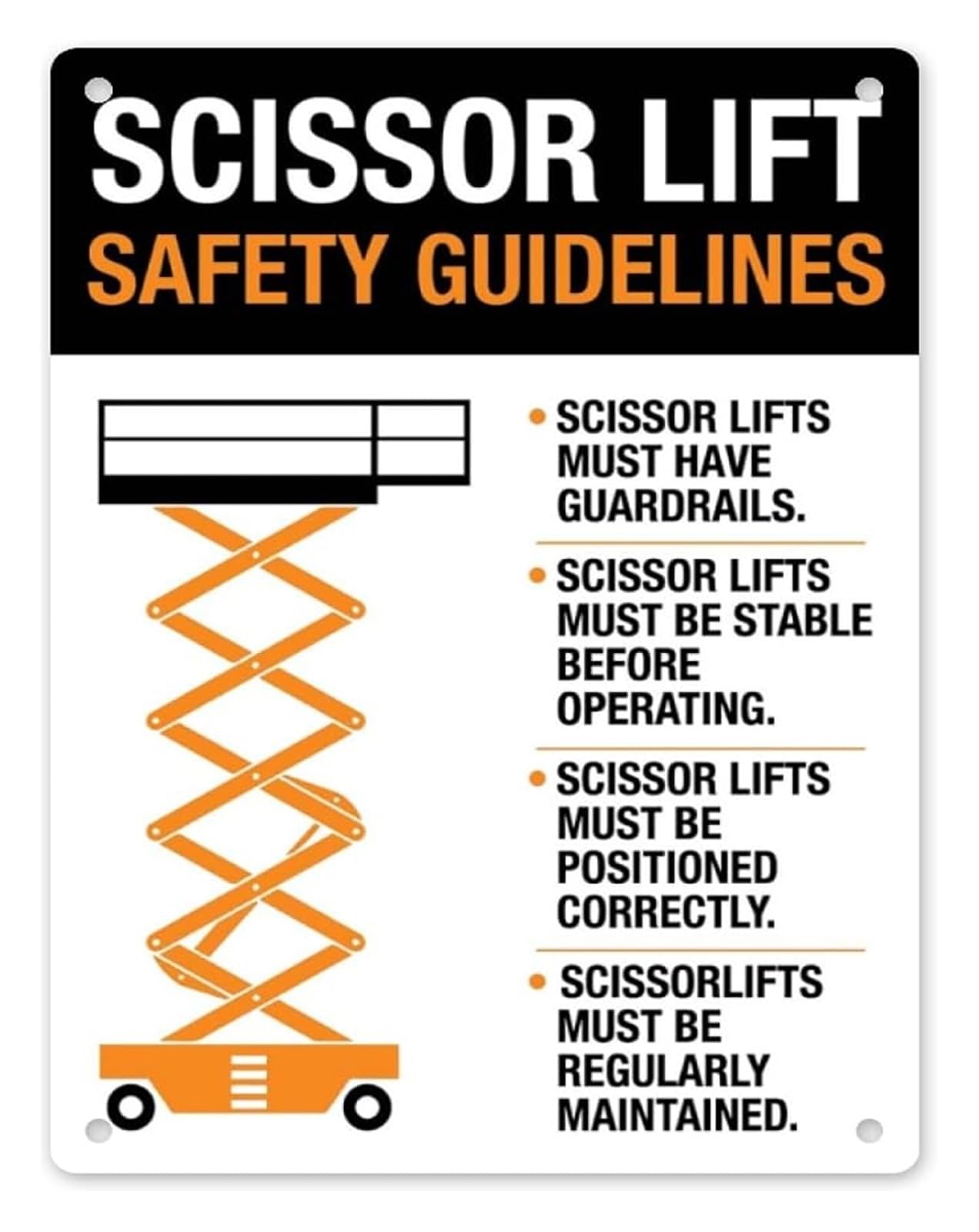 HDKYSWBUEJ Scissor Lift Caution Metal Tin Sign Funny Mechanic Gift For Technician Workshop Garage Man Cave Home Bar Wall-Art 8 X 12 inch