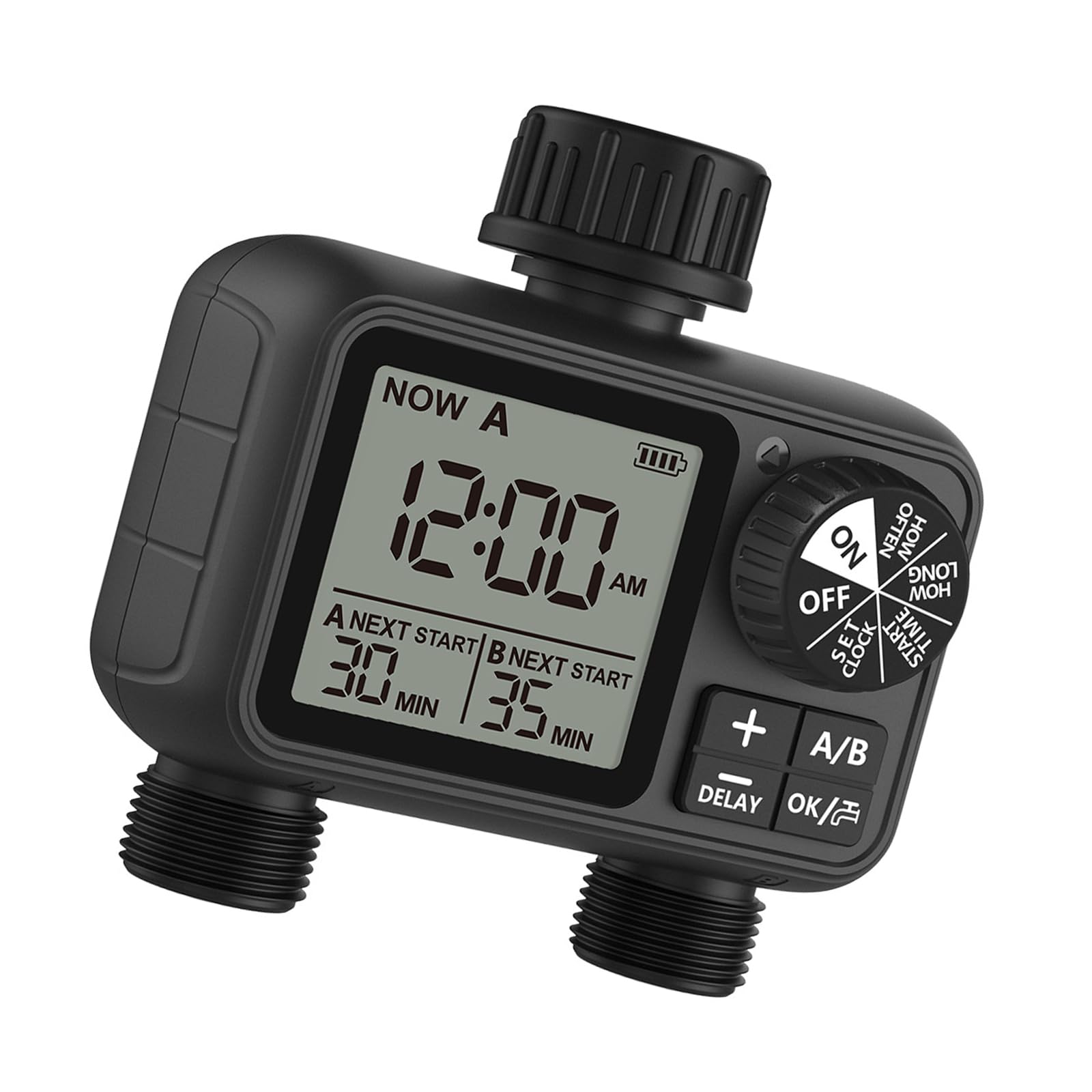 Outlet Irrigation Timer with LCD Screen, Programmable 2 Styles Watering Control and Faucet Setup for Garden Use Two Outlet Irrigation Timer Garden Watering Hose Programmable Lcd Faucet Yard Greenhouse