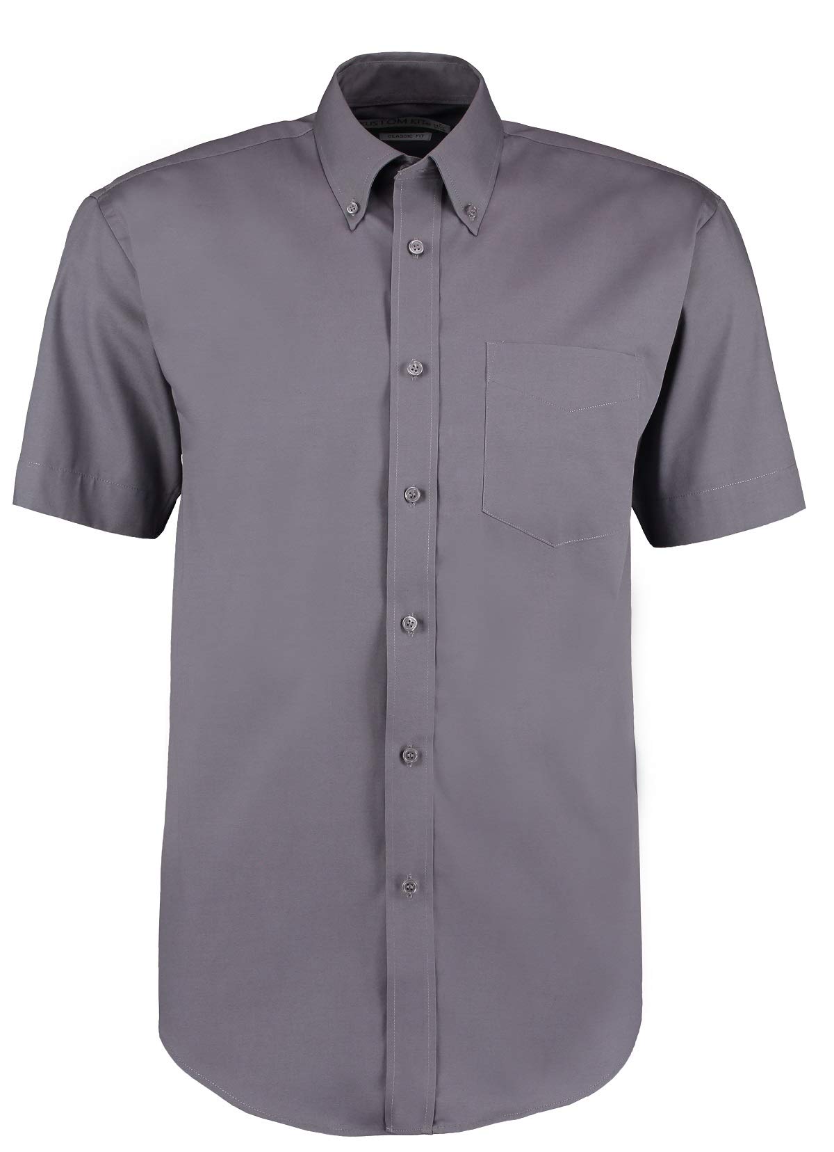 Kustom Kit Mens Short Sleeve Corporate Oxford Shirt Charcoal 15.5