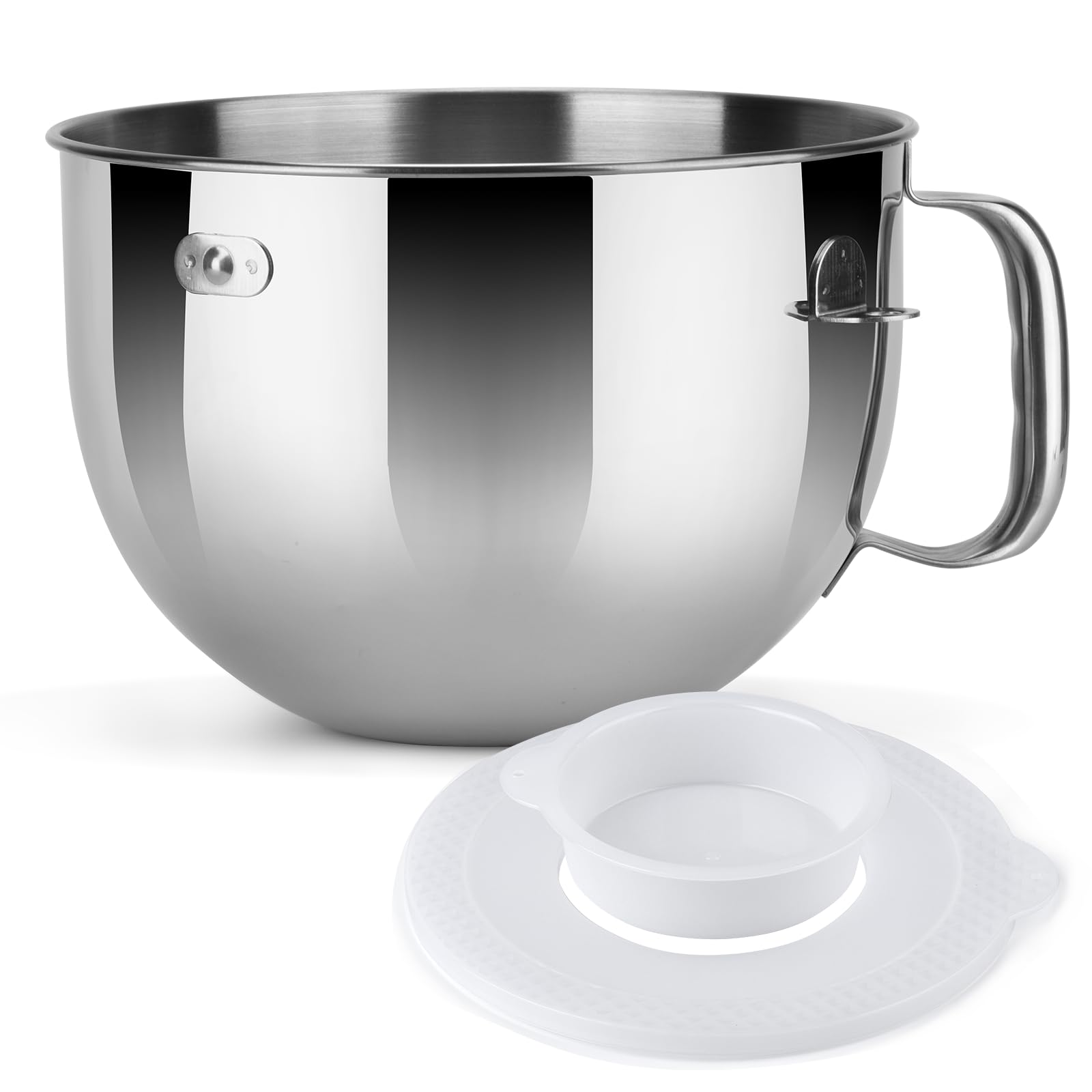 Cuenco de acero inoxidable de 6 cuartos de galón solo para modelos Picurean y profesionales de Kitchenaid, cuenco para batidora de soporte de 6 cuartos de galón, con tapa