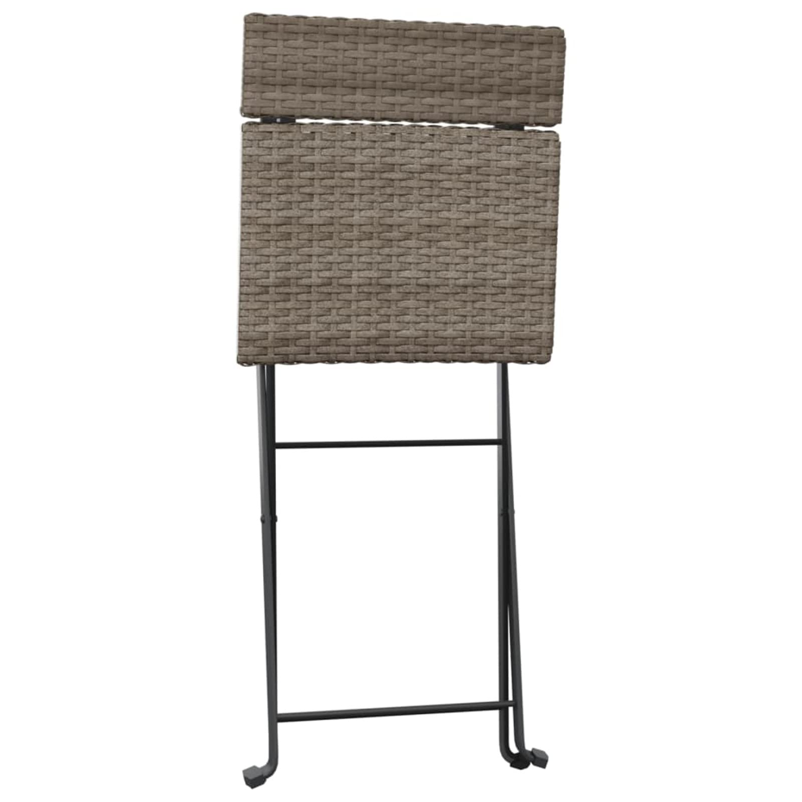 Homgoday Muebles de cafetería Plegables 3 Piezas ratán sintético Gris