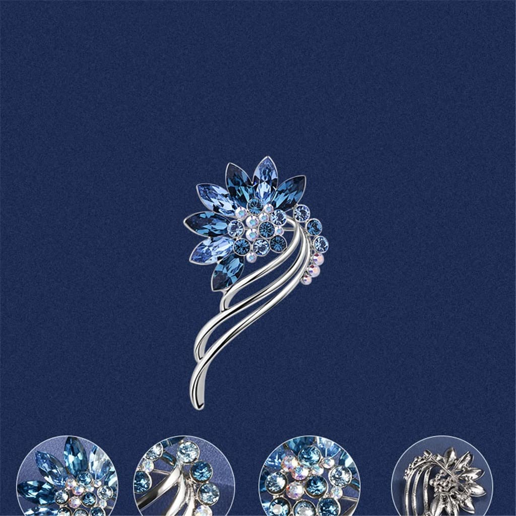 Crystal Brosche Frauen Jacke Corsage Coat Pin Abzeichen Korea Blumenkleidung Accessoires