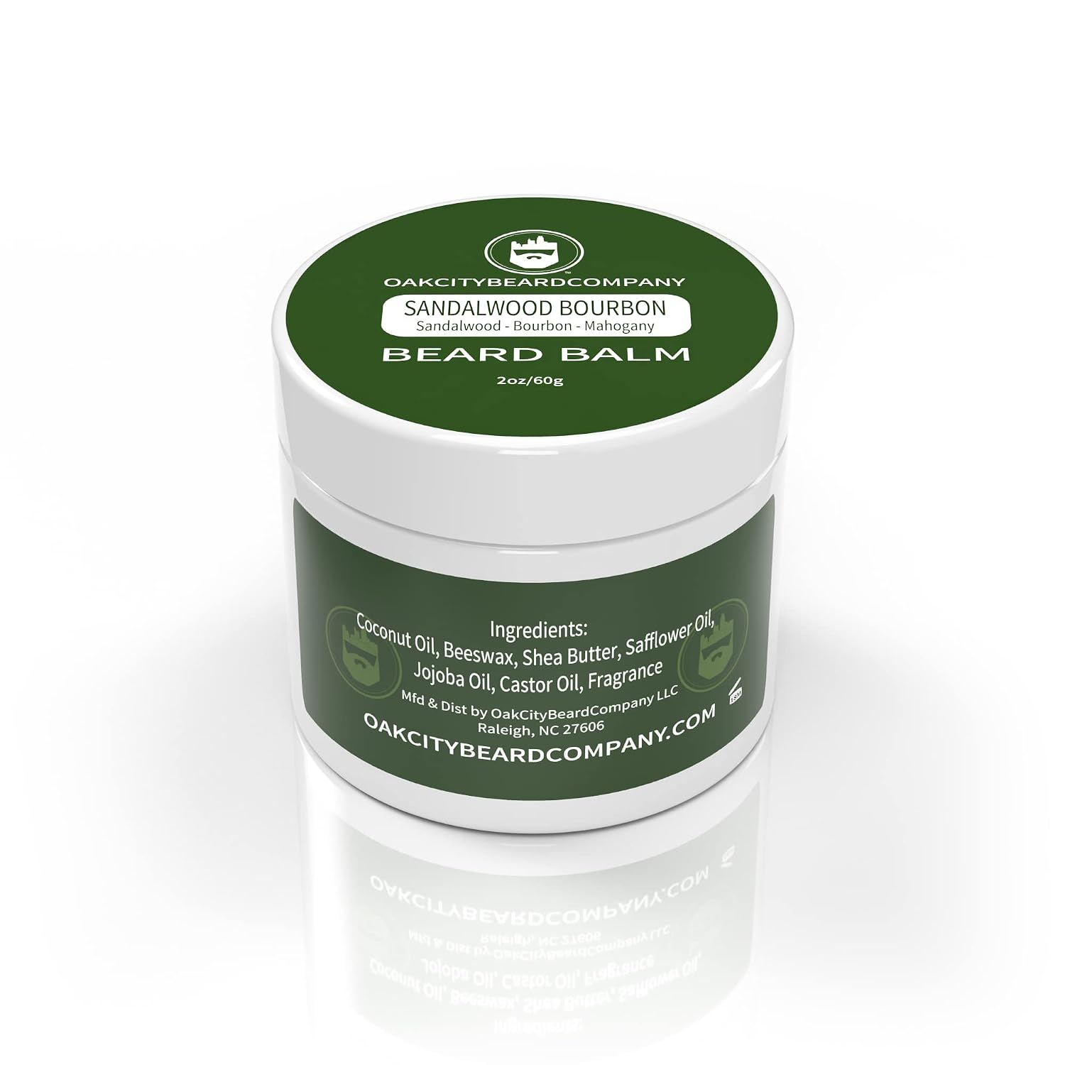 Oak City Beard Company - Sandalwood Bourbon - 2 Ounce - Beard Balm - Sandalwood - Bourbon - Mahogany - Beard Conditioner (Pack of 2)