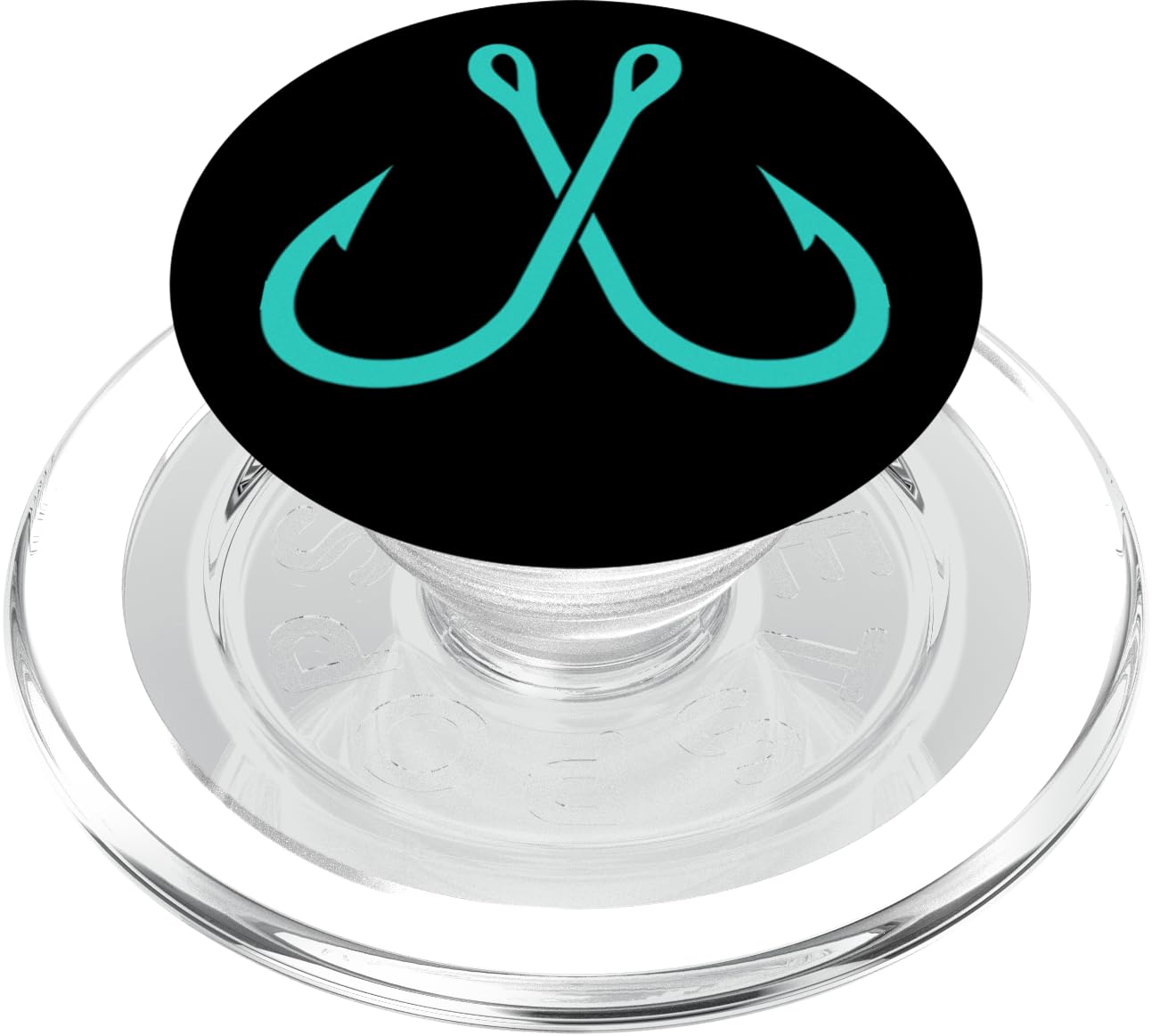 Teal, Fishing Hook, Fish Hook PopSockets PopGrip: Swappable Grip for Phones & Tablets PopSockets PopGrip for MagSafe