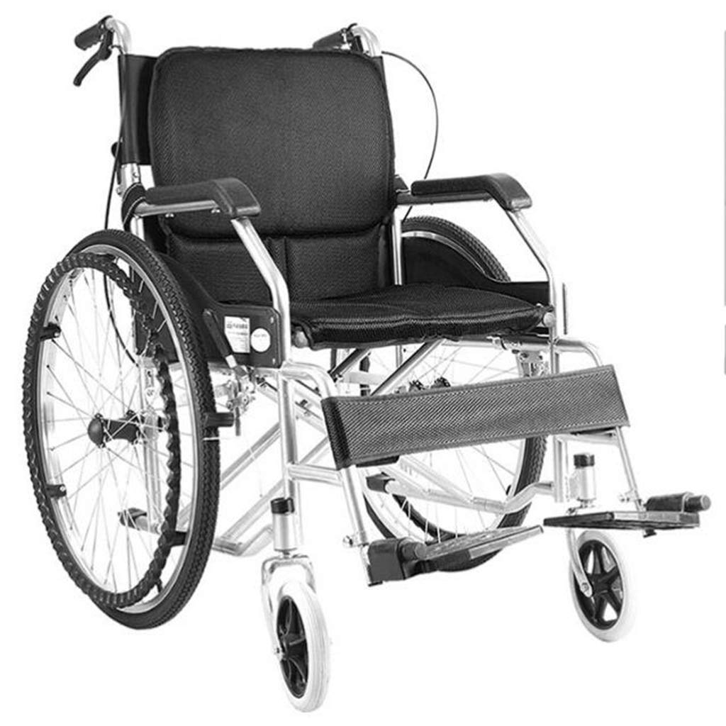 Fauteuil roulant pliant autopropulsé handicapé et scooter manuel pliable noir