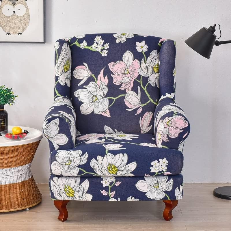 Stretch Armchair Slipcovers Armchair Cover for Recliner Sofa Wing Chair Slipcover 2-Piece Wingback Chair Cover Soft Cover Spandex Furniture Protector with Elastic Bottom for Living Room