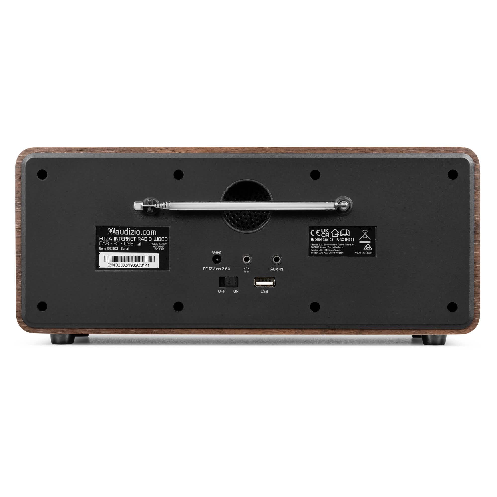 Audizio Foza - Radio WiFi Internet con Dab+ FM Bluetooth 5.0 USB AUX y Pantalla TFT 2.8” a Color, Altavoces estéreo, Mando a Distancia, Entrada Auriculares y diseño Elegante en Color Madera