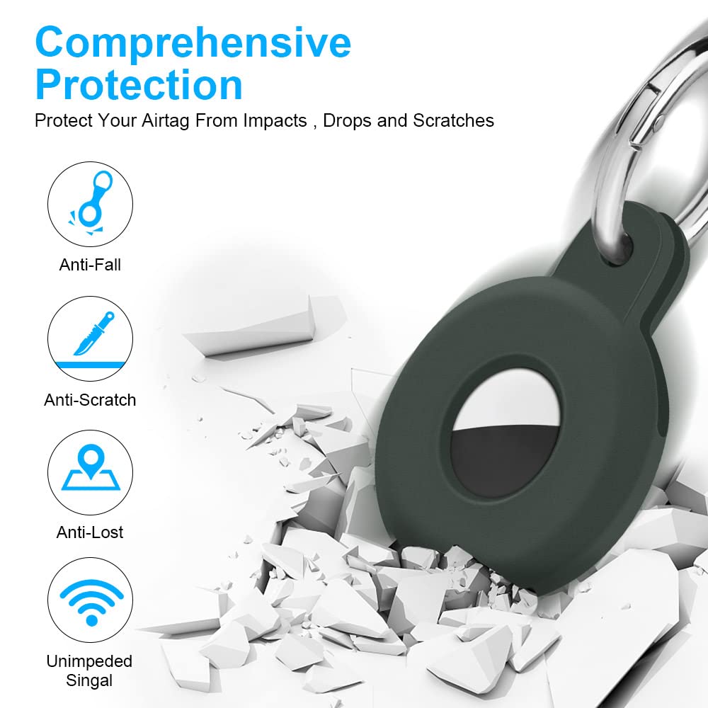 Ainiv Llavero para AirTag, 1 Pieza Llaveros para AirTag Funda Protectora de Silicona, Localizador Keychain Portátil Antipérdida, Protectora Funda Mascotas y Mochilas — view 50