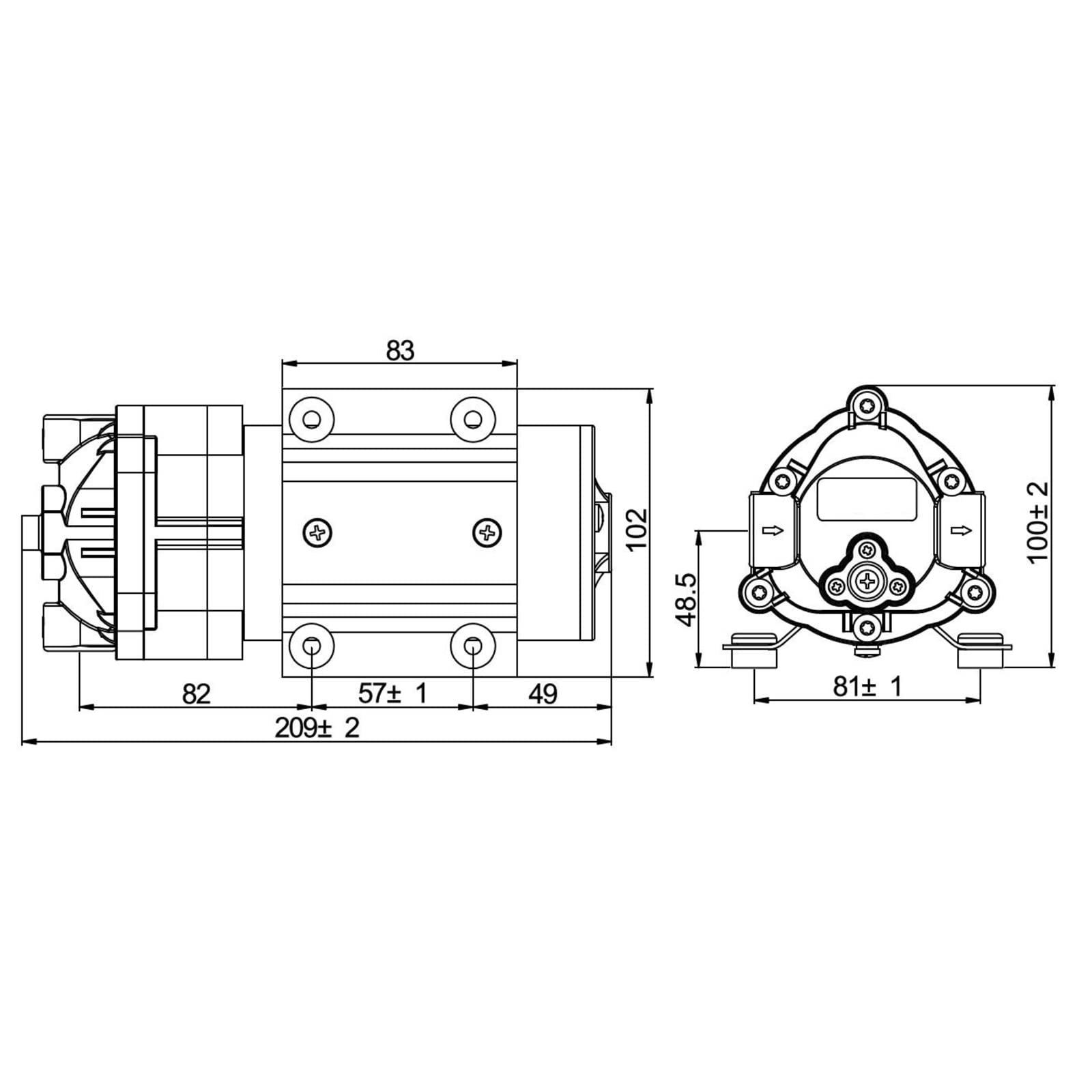 Naturewater Druckerhöhungspumpe 300 GPD (1135 l), Booster Pumpe 68 W für Umkehrosmoseanlage, Wasser Eingangsdruck 2 bar auf Ausgangsdruck 5 bar