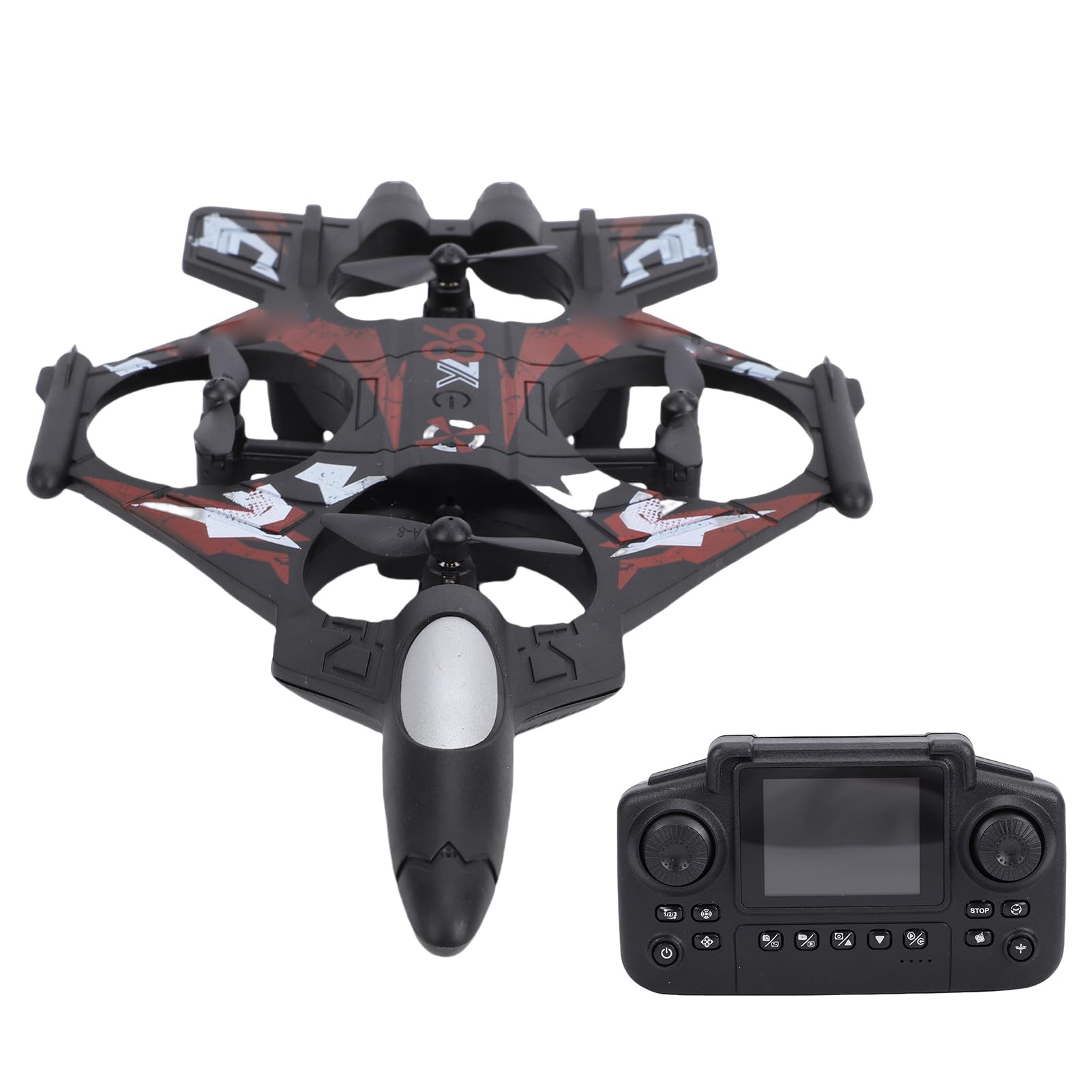Dilwe Avion RC, Avion télécommandé à Voilure Fixe 2,4 G avec Caméra, Vol à 3 Vitesses 360° avec LED pour Débutants (Rouge)