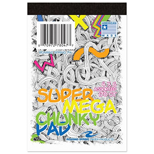 Roaring Spring Chunky Scratch Pads, Neon, 4