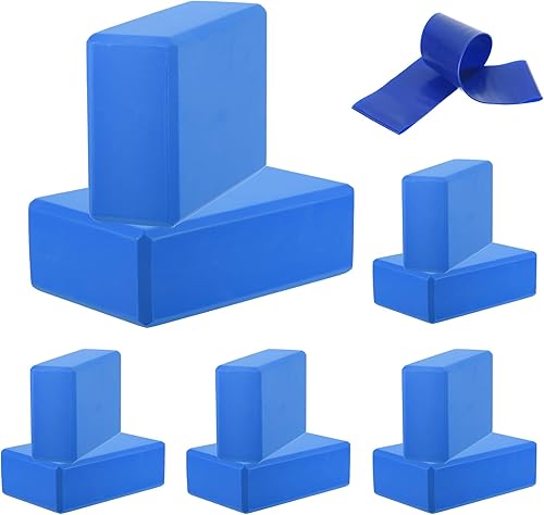 PATIKIL Bloques de yoga y bandas de resistencia, paquete de 10 bloques de yoga de espuma EVA de alta densidad a granel de 9 x 6 x 3 pulgadas,