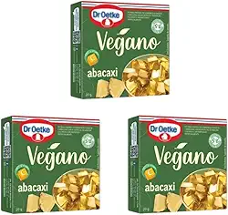 Gelatina Vegana, Sabor Abacaxi, 3 Caixas com 20g cada
