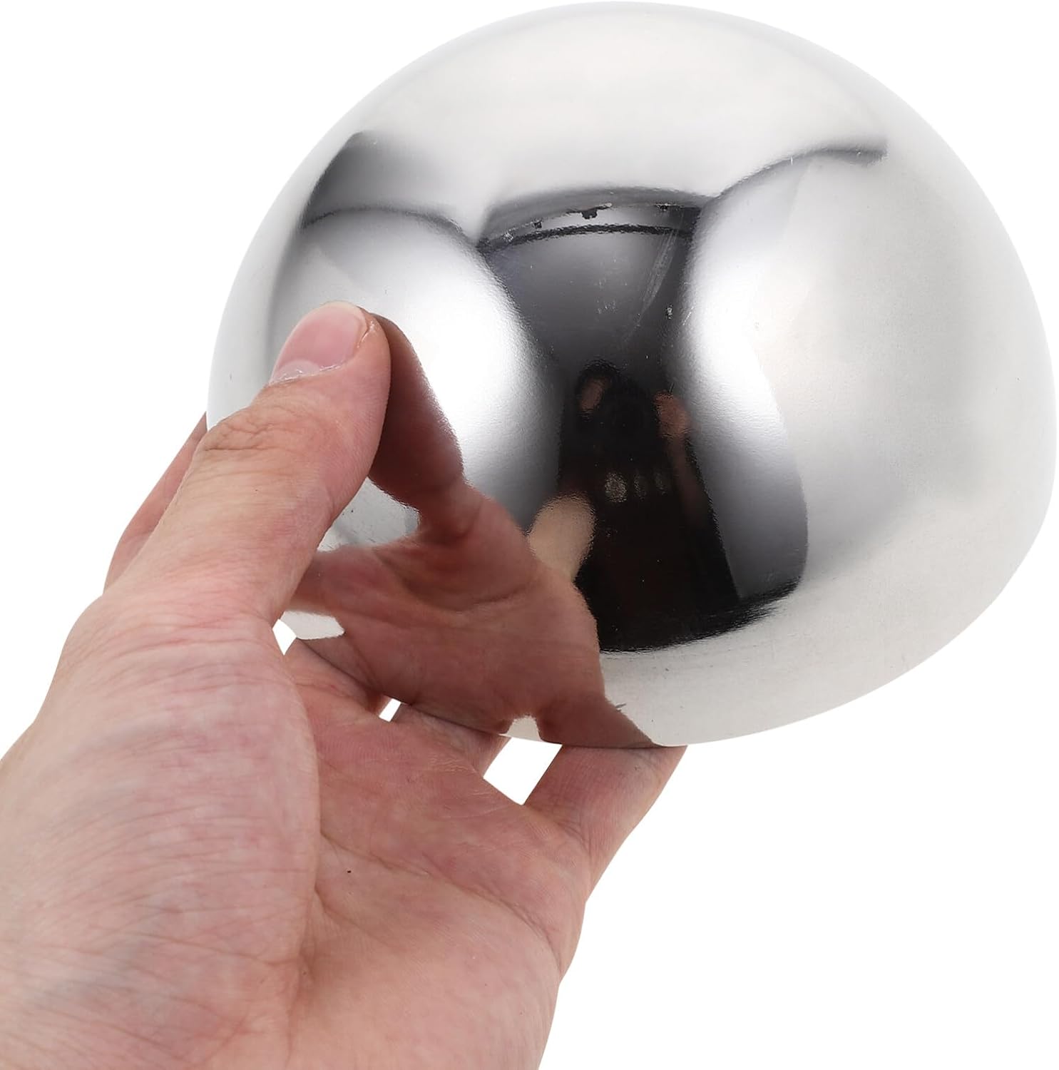 GANAZONO Stainless Steel Decorative Half Gazing Ball 6.3 Inch Polished Mirror Orb for Outdoor Garden Pond Patio D Cor Reflective Silver Sphere