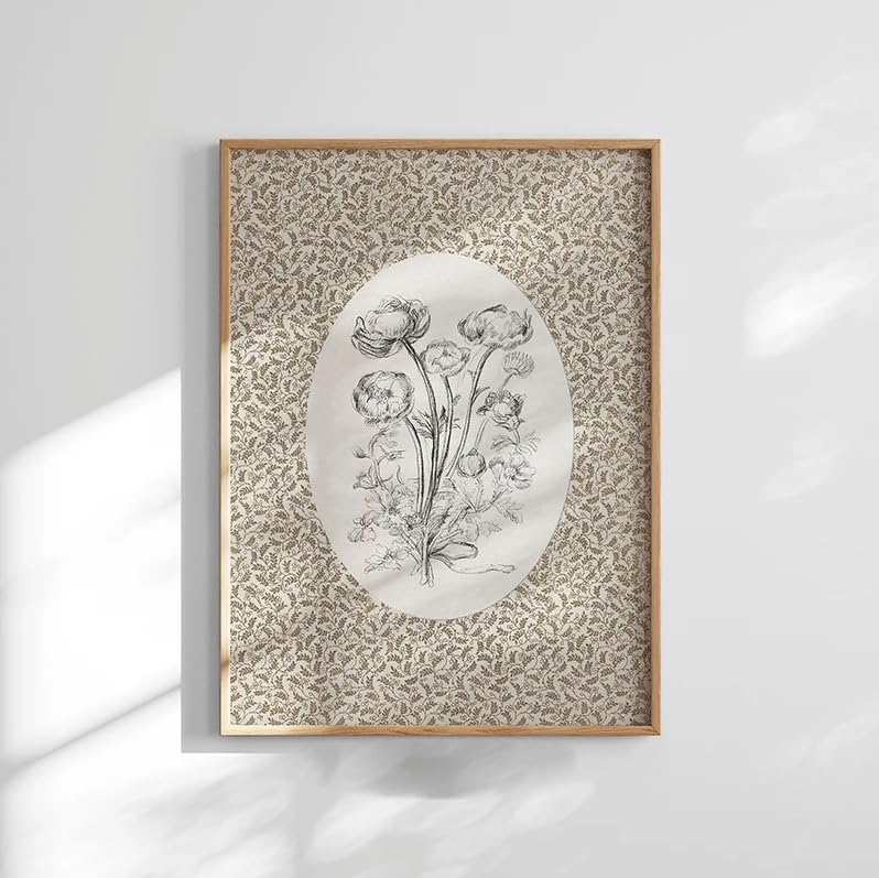 Impresión de flores vintage Rumlly lienzo abstracto de pared para hogar 50x70 cm