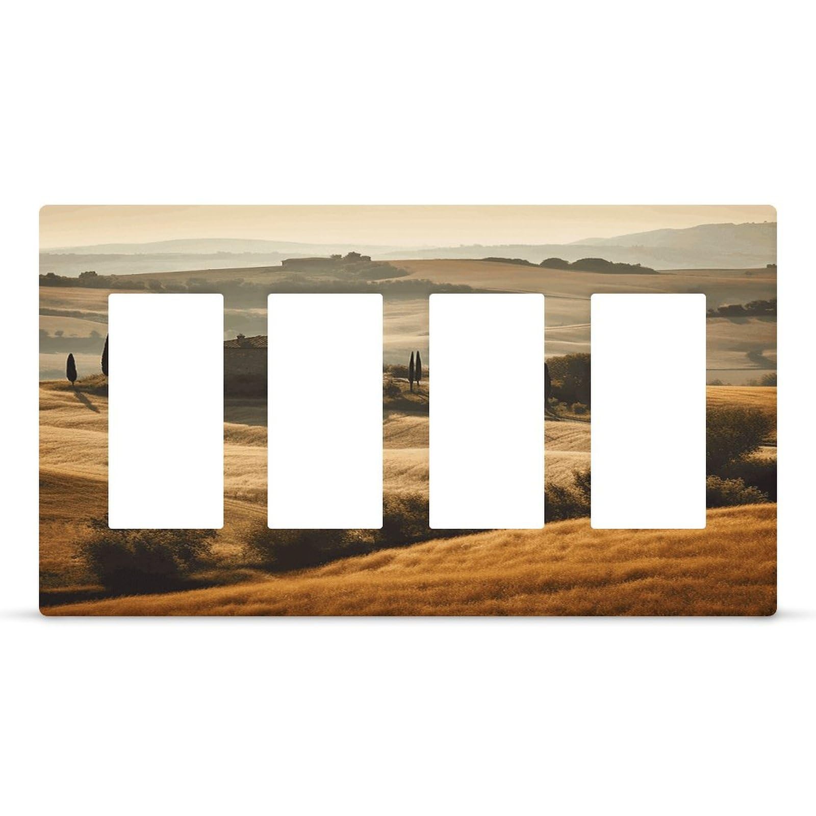 Fodpand Style View Of Typical Tuscany Landscape Outlet Cover Fashion Hidden Screw Light Switch Cover Exquisite Decorative Wall Plate Polycarbonate Thermoplastic 4-Gang Faceplate Covers