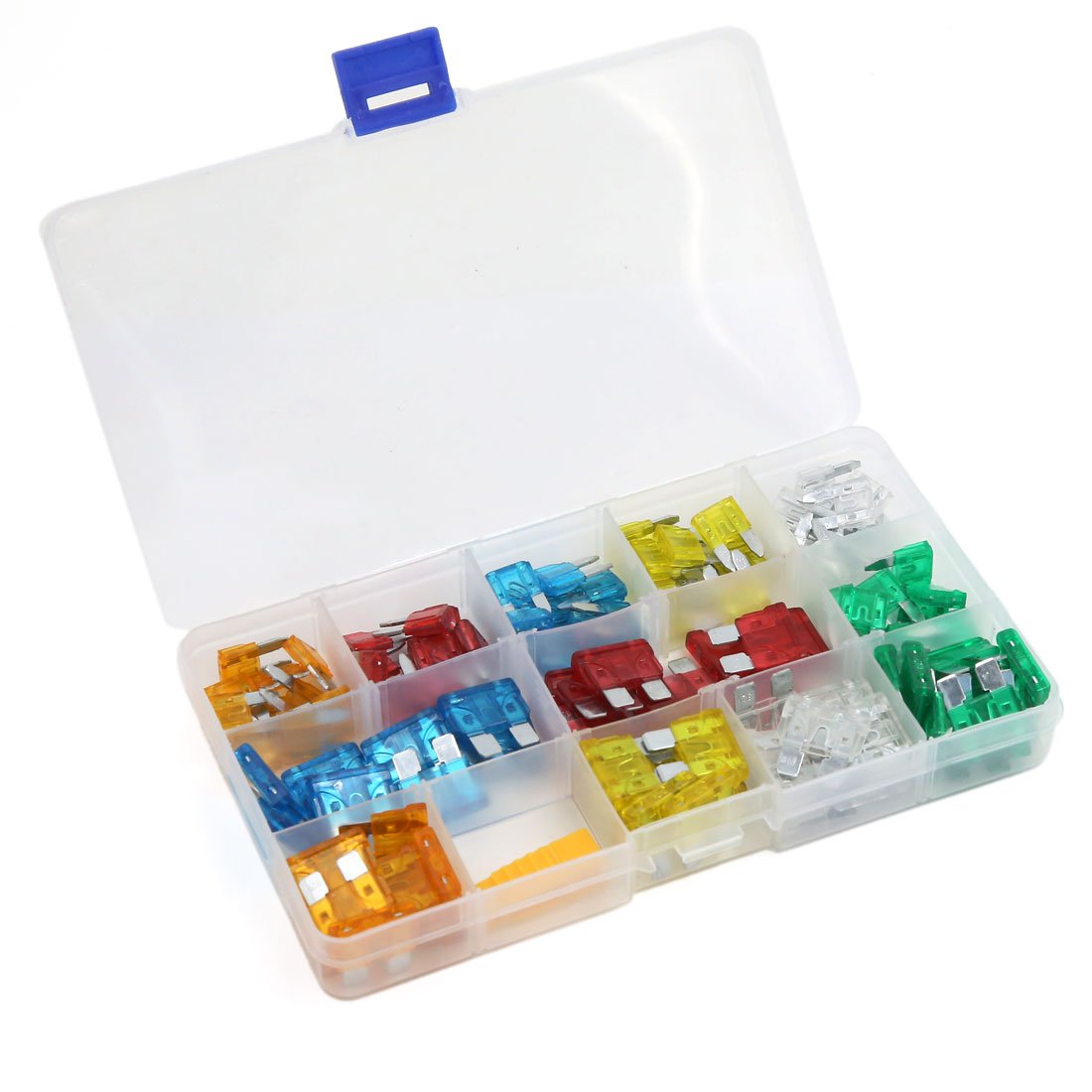 AERBNYEQP 120pcs Mini Regular Auto Car Blade Fuse Assortment Kit