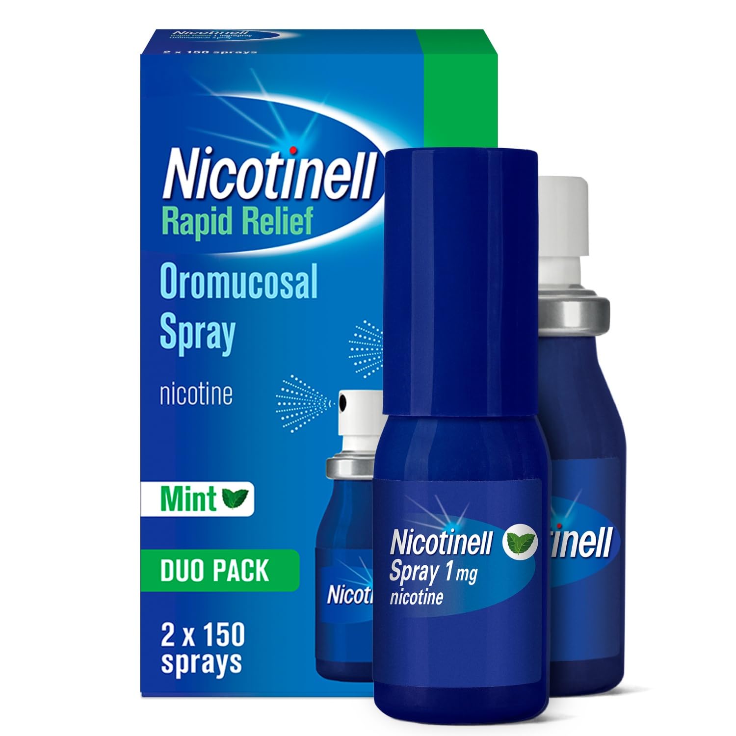 Nicotinell Rapid Relief 1mg/Spray Oromucosal Spray-Duo pack 300spray-Brand new