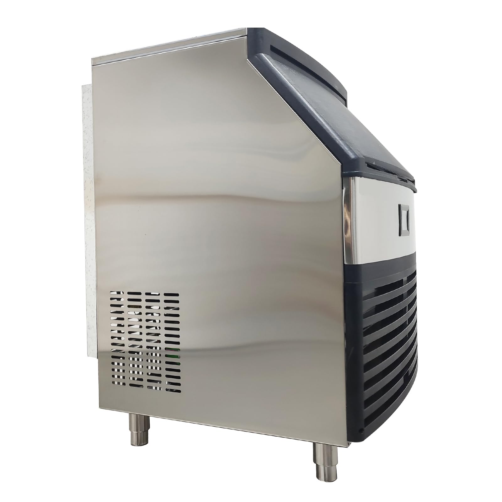 INTSUPERMAI Commercial Ice Maker Machine 400LBS/24H Water Cooled Stainless Steel Industrial Ice Machine 850W Stainless Steel Electric Nugget Ice Machine with 126 Ice Cubes Ready in 5-15min