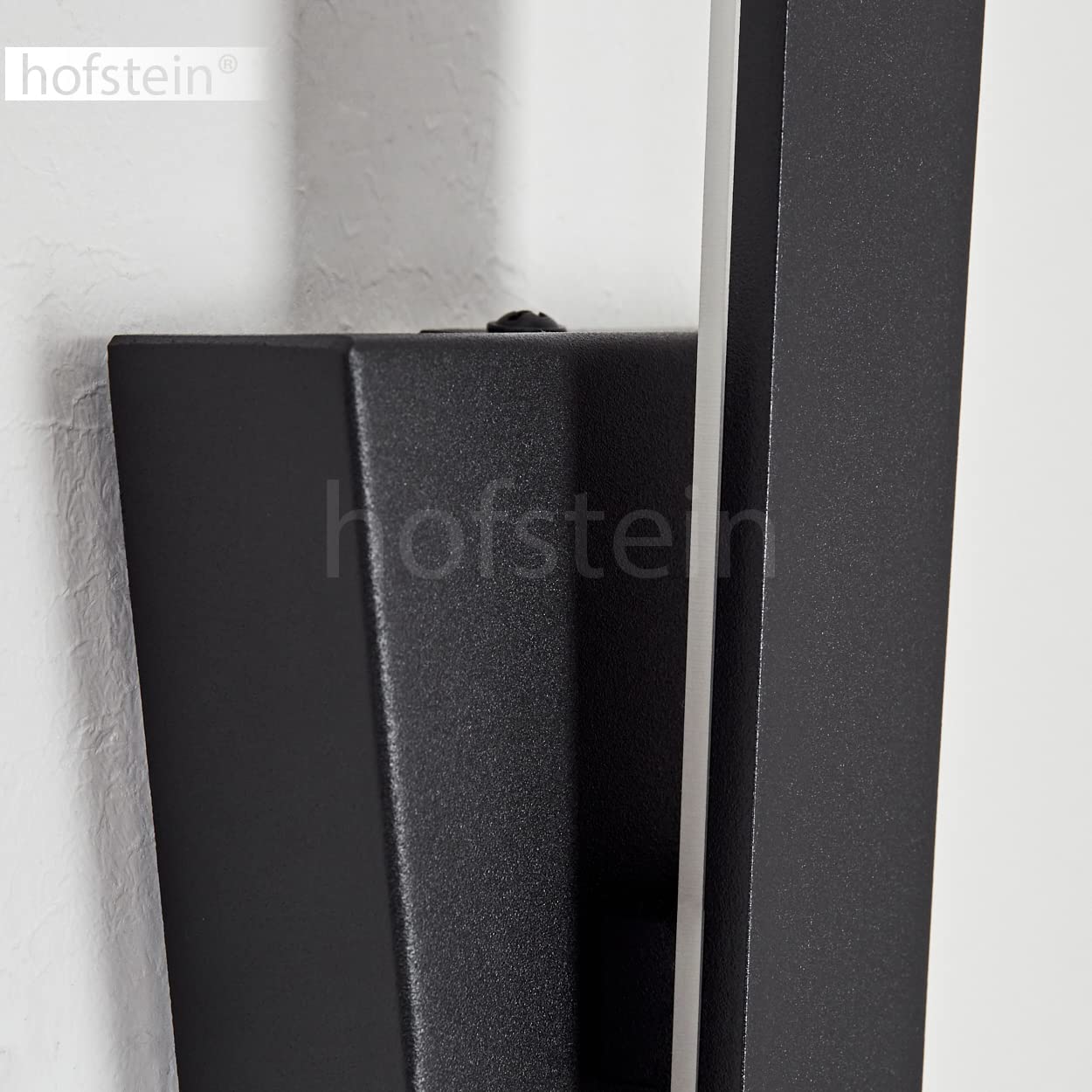 HOFSTEIN LED Wandleuchte Meels, moderne Wandlampe aus Metall/Kunststoff in Schwarz/Weiß, 480 Lumen, 3000 Kelvin, 6 Watt, Wandspot mit An-/Ausschalter und Lichteffekt, Wohnzimmer, Esszimmer, Flur