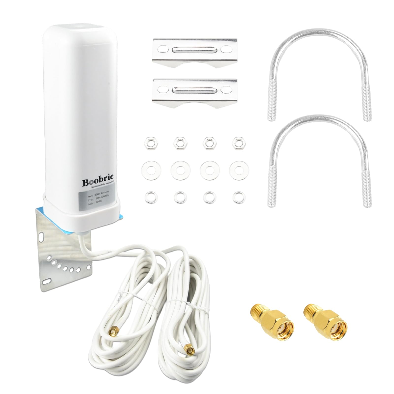 2x2 MIMO 4G LTE 5G Antenna ad alto guadagno 10dBi 600-6000MHz Omnidirezionale WiFi Antenna con SMA RP-SMA maschio 5 m RG58 Cavo per T-Mobile Verizon AT&T Modem Router Gateway Hotspot Cellular