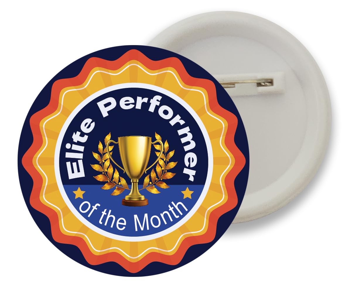 D2C Badges of Elite performer of the Month Round Shape Badge For Students Colleges classes Office Small Business entrepreneur batches for Bags, Backpack, Size-58mm Multicolor Pack of 5
