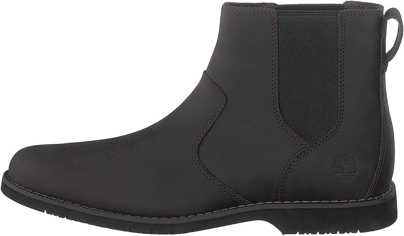 Timberland Men's Woodhull Chelsea Boots, Dark Brown Full Grain, 9.5