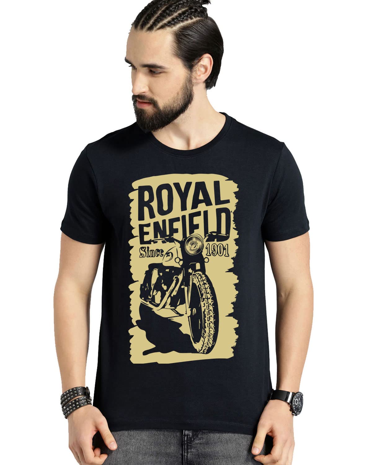 Road Trip FashionsBullet Bike T-Shirt for Men Biker t shirt | Fanmade RE T Shirt | 100% Cotton T Shirt | Royal Motorcycle T Shirt