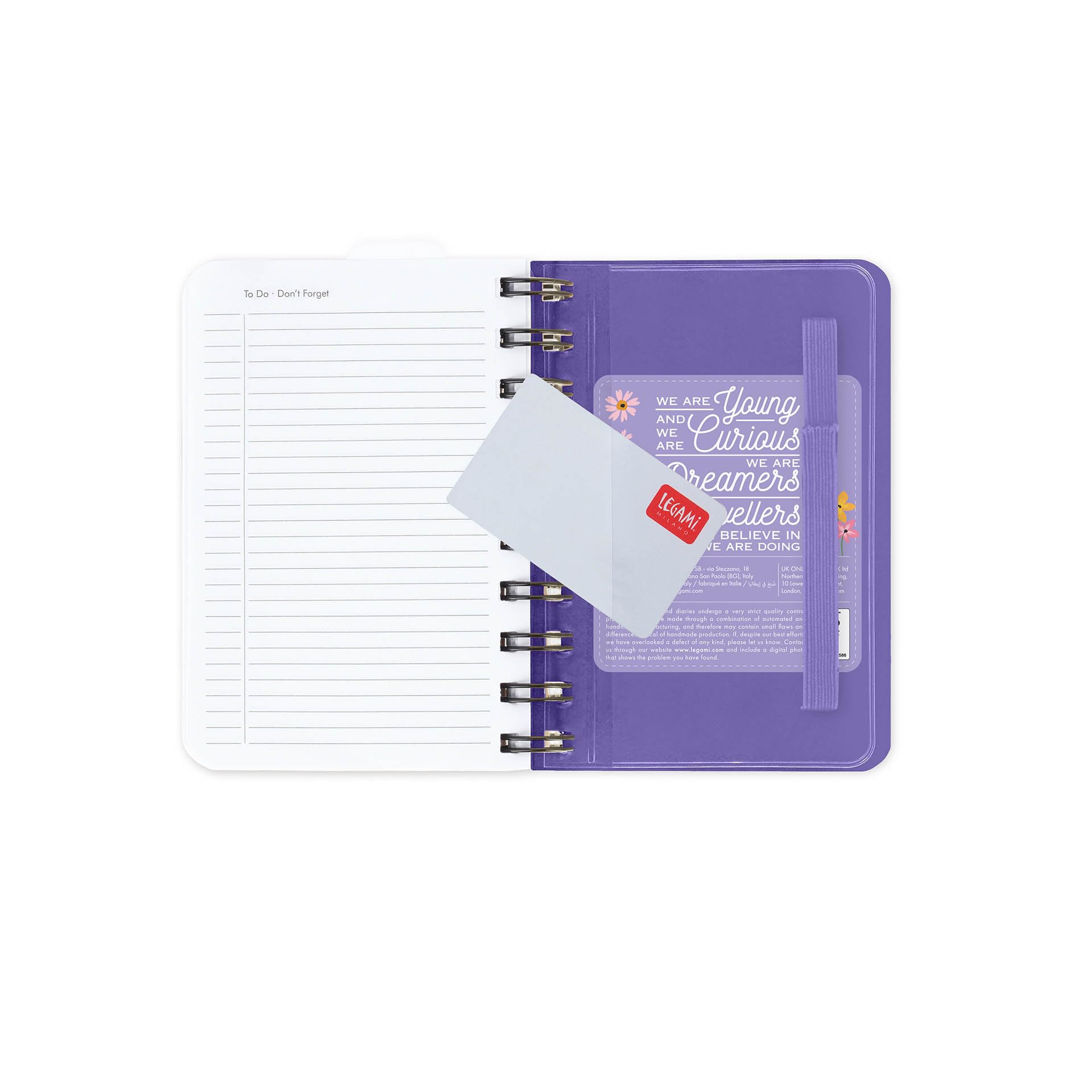 Legami Agenda journalier Spiralé Small 2026 Flowers 12 mois 8,5 x 13 cm papier FSC